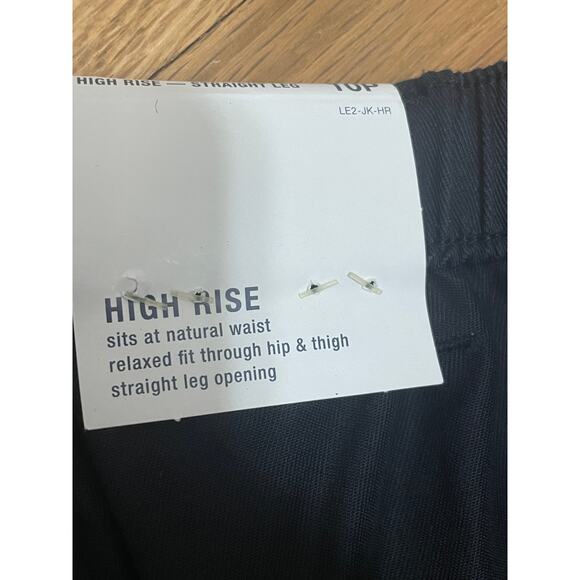 Lands' End Women's 10 Petite Black High Rise Straight Leg Cotton Blend Pants NWT - Picture 4 of 8